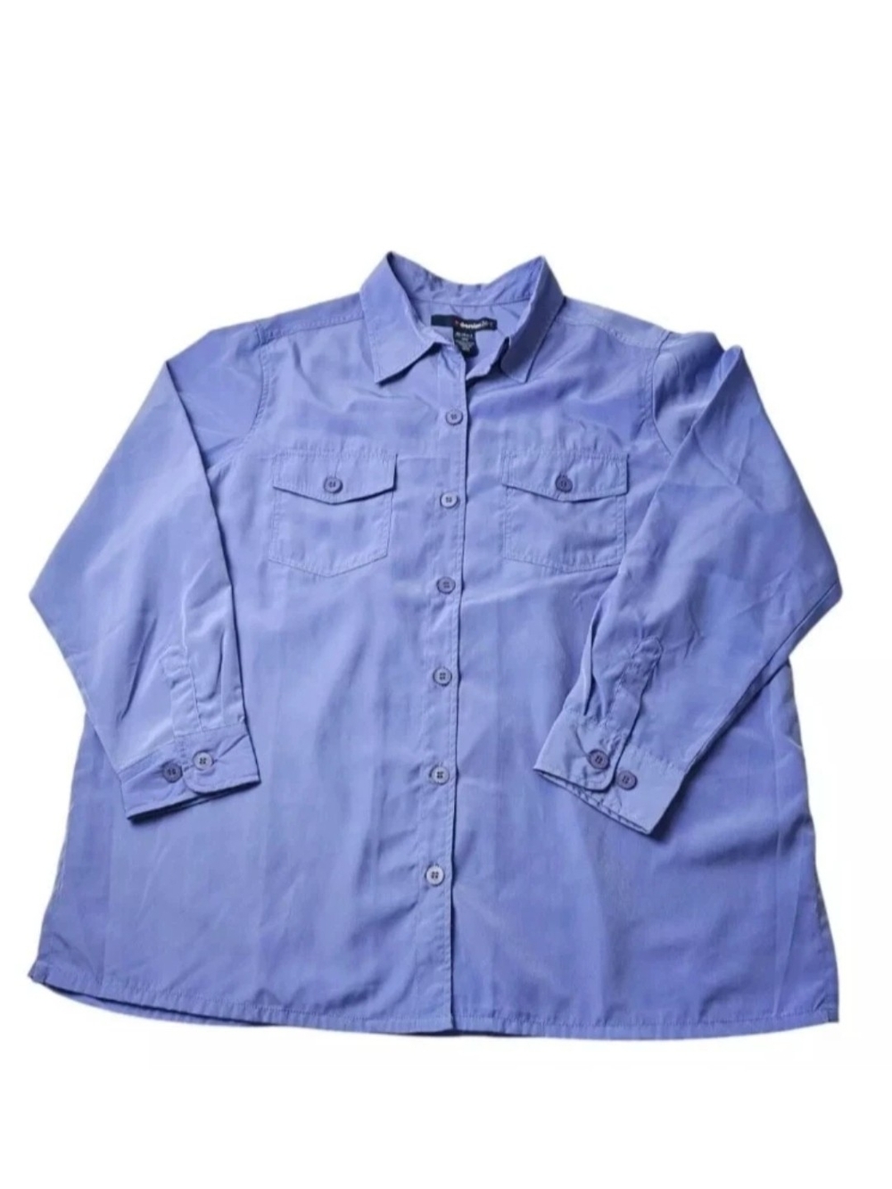 Denim 24/7 Women's Shirt Sz 18W Purple Adjustable Long Sleeves Button Up Casual